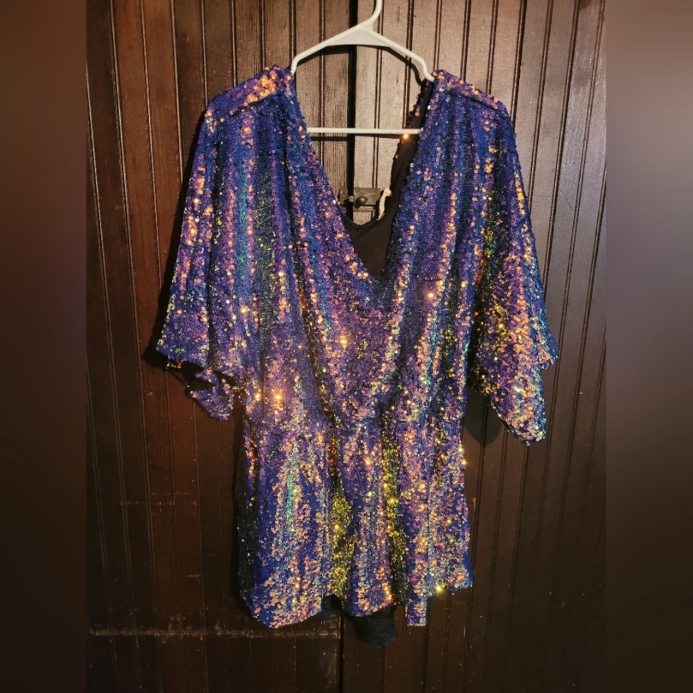 Mini sequence long sleeve xxxl southern fried chics dress